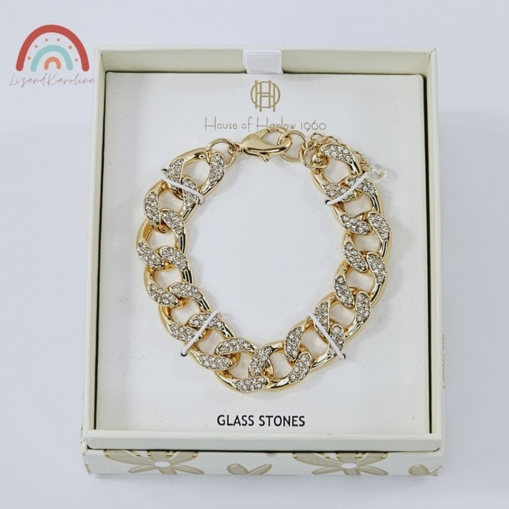 New! House of Harlow 1960 Chunky Chain Gold Tone Bracelet